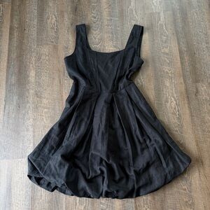 Cynthia Rowley Black Bubble Hem Mini Dress Pleated Bodice Party Dress Size 6